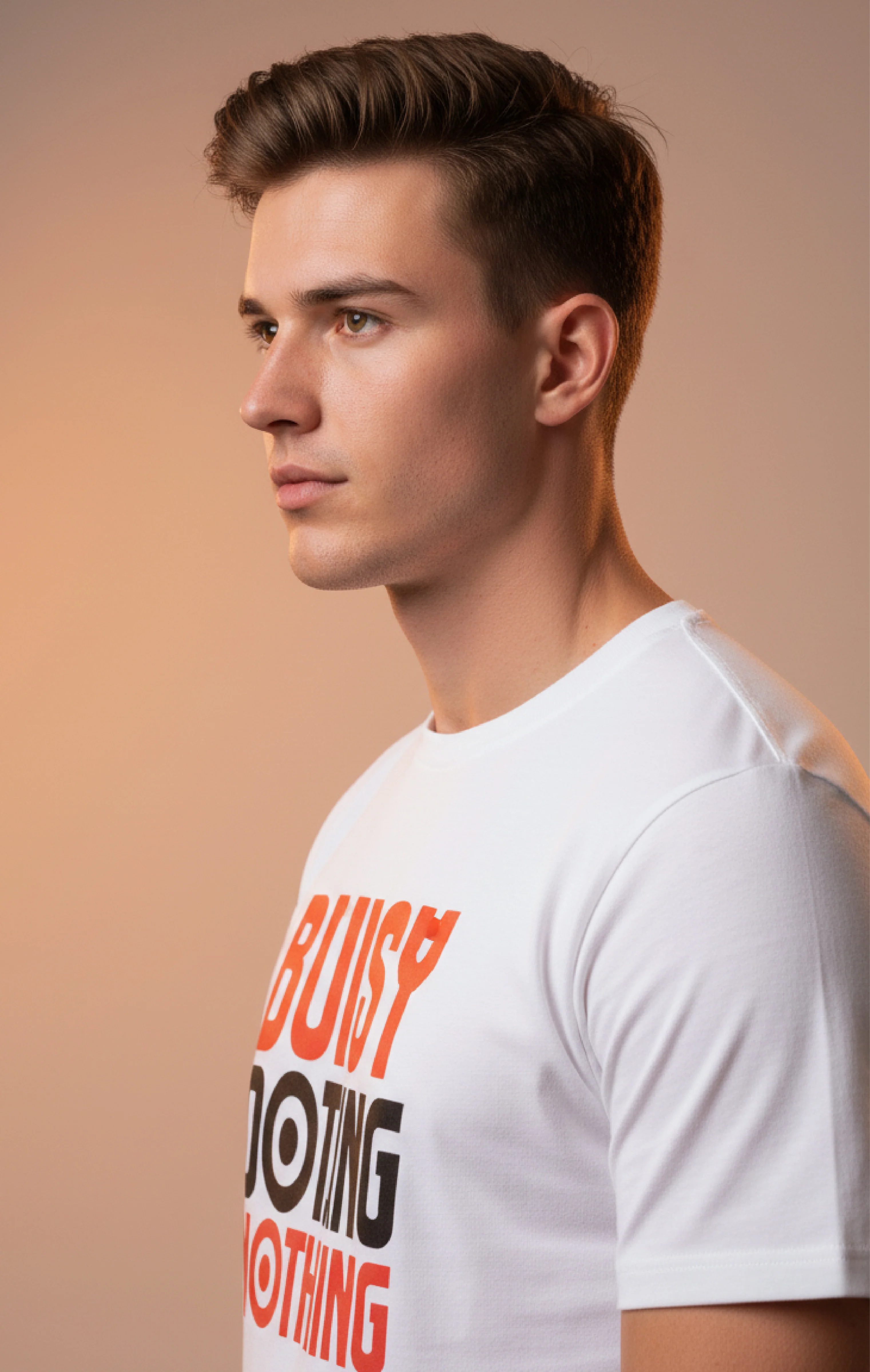 Men Printed White Cotton Tshirt - Image 3