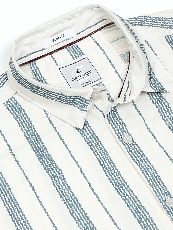Men Striped Casual Polo Shirt - Image 4