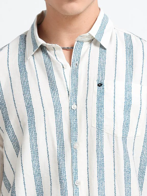 Men Striped Casual Polo Shirt - Image 5