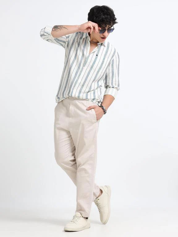 Men Striped Casual Polo Shirt - Image 7