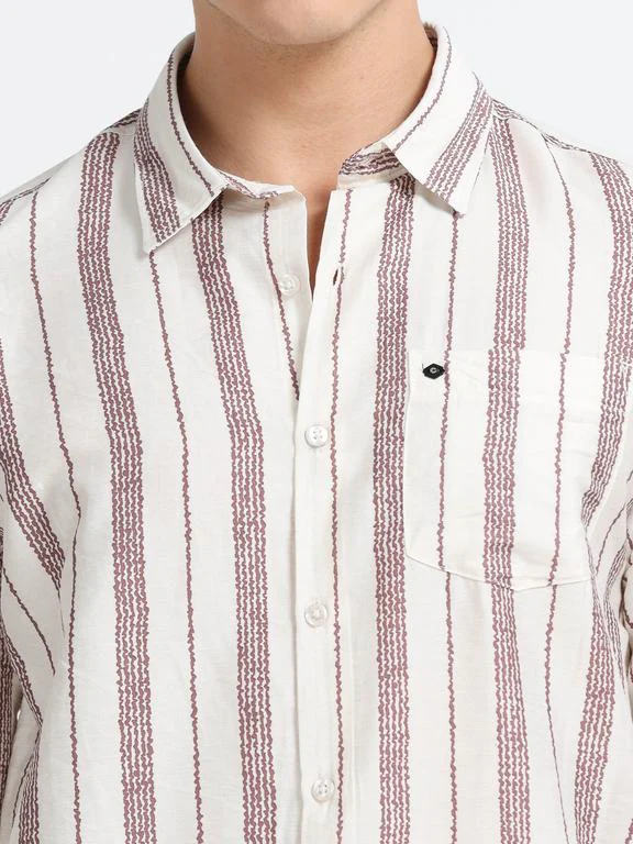 Men Striped Long Sleeve Casual Polo Shirt - Image 4