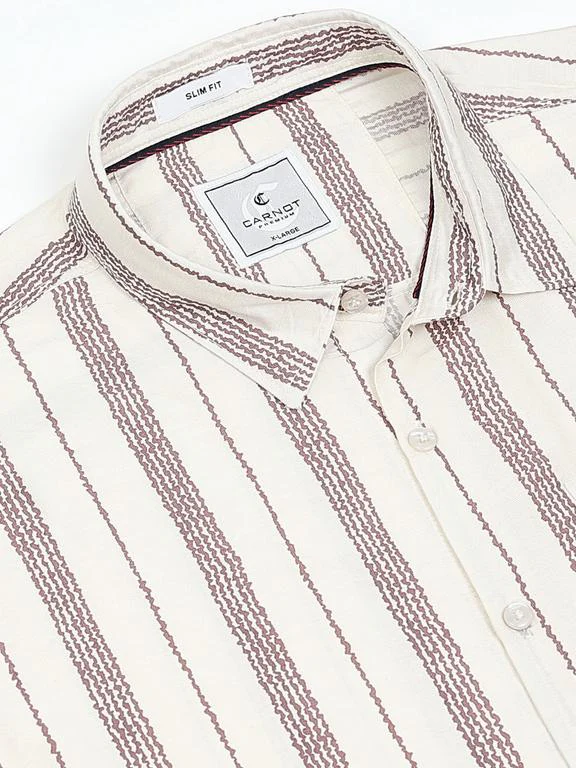 Men Striped Long Sleeve Casual Polo Shirt - Image 6