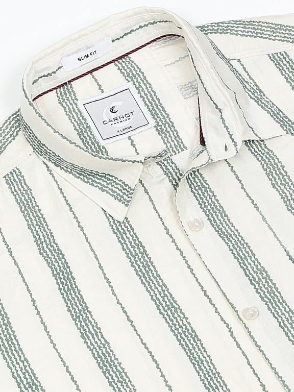 Men Striped Long Sleeve Casual Polo Shirt - Image 6