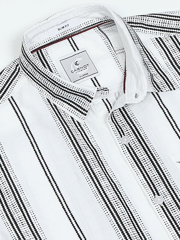 Men Striped Long Sleeve Casual Polo Shirt - Image 5