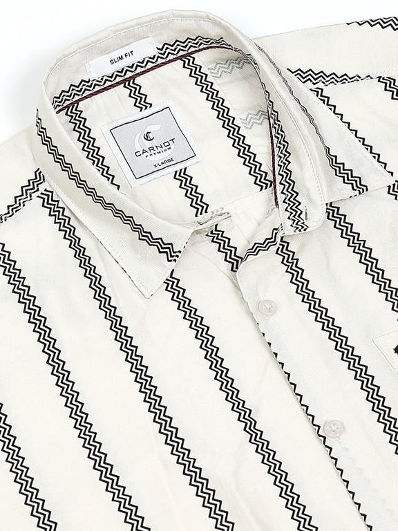 Men Striped Long Sleeve Casual Polo Shirt - Image 5