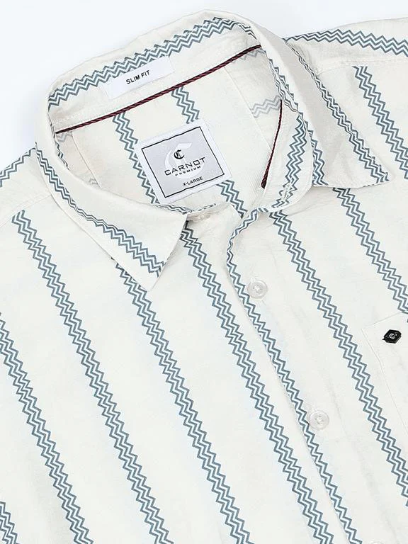Men Striped Long Sleeve Casual Polo Shirt - Image 5