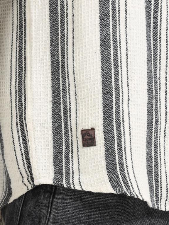 Men Striped Long Sleeve Hooded Casual Shirt - Image 7