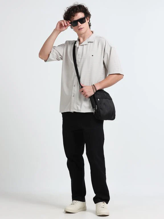 Men Striped Short Sleeve Casual Drop Shoulder Shirt - Image 6