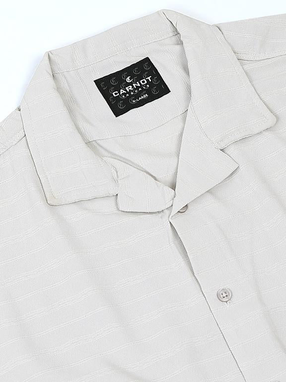 Men Striped Short Sleeve Casual Drop Shoulder Shirt - Image 7