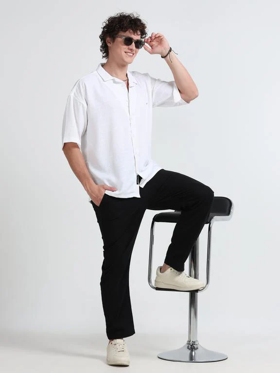 Men Striped Short Sleeve Casual Drop Shoulder Shirt - Image 5
