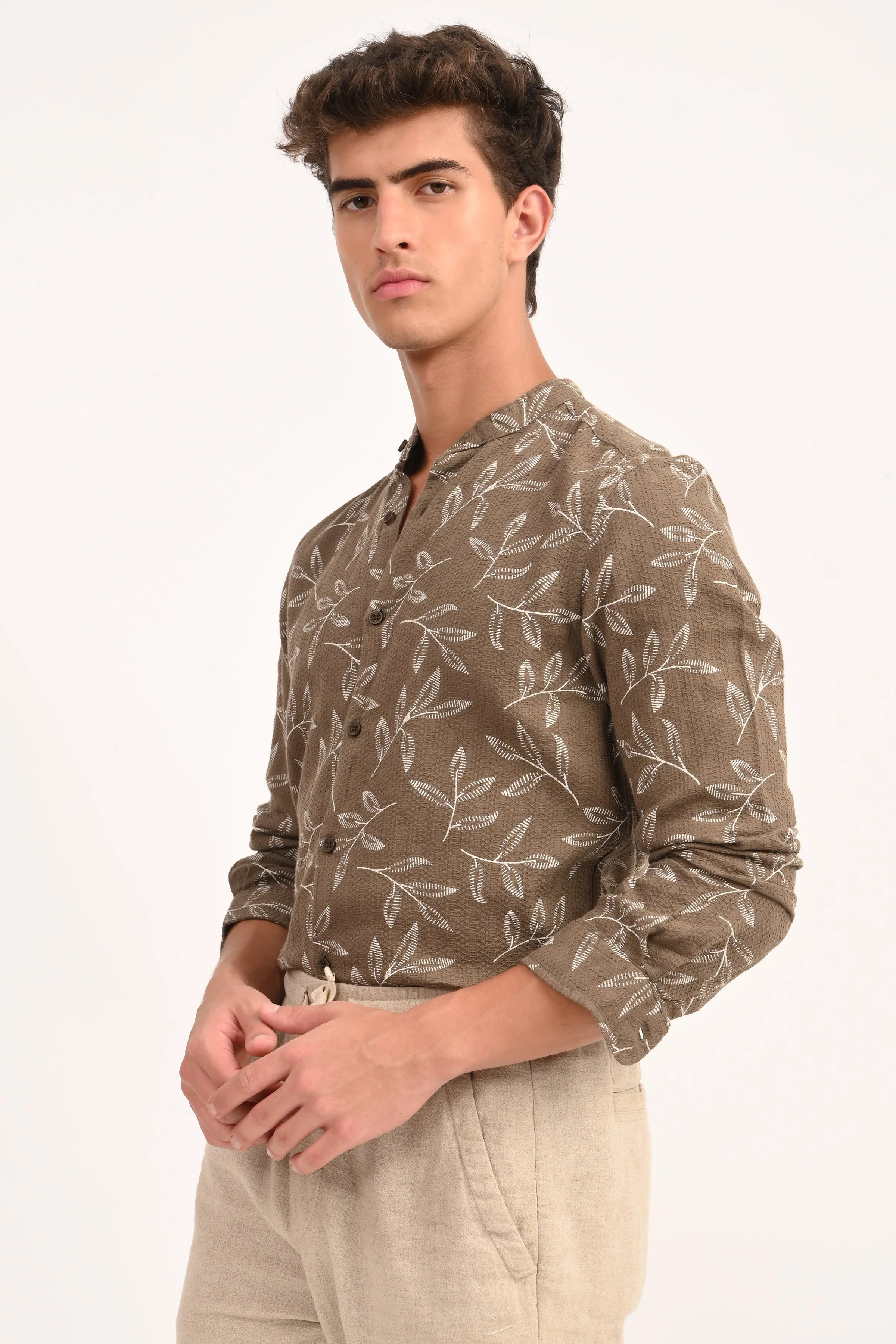 Men Sweden Dobby Printed Shirt - Image 2