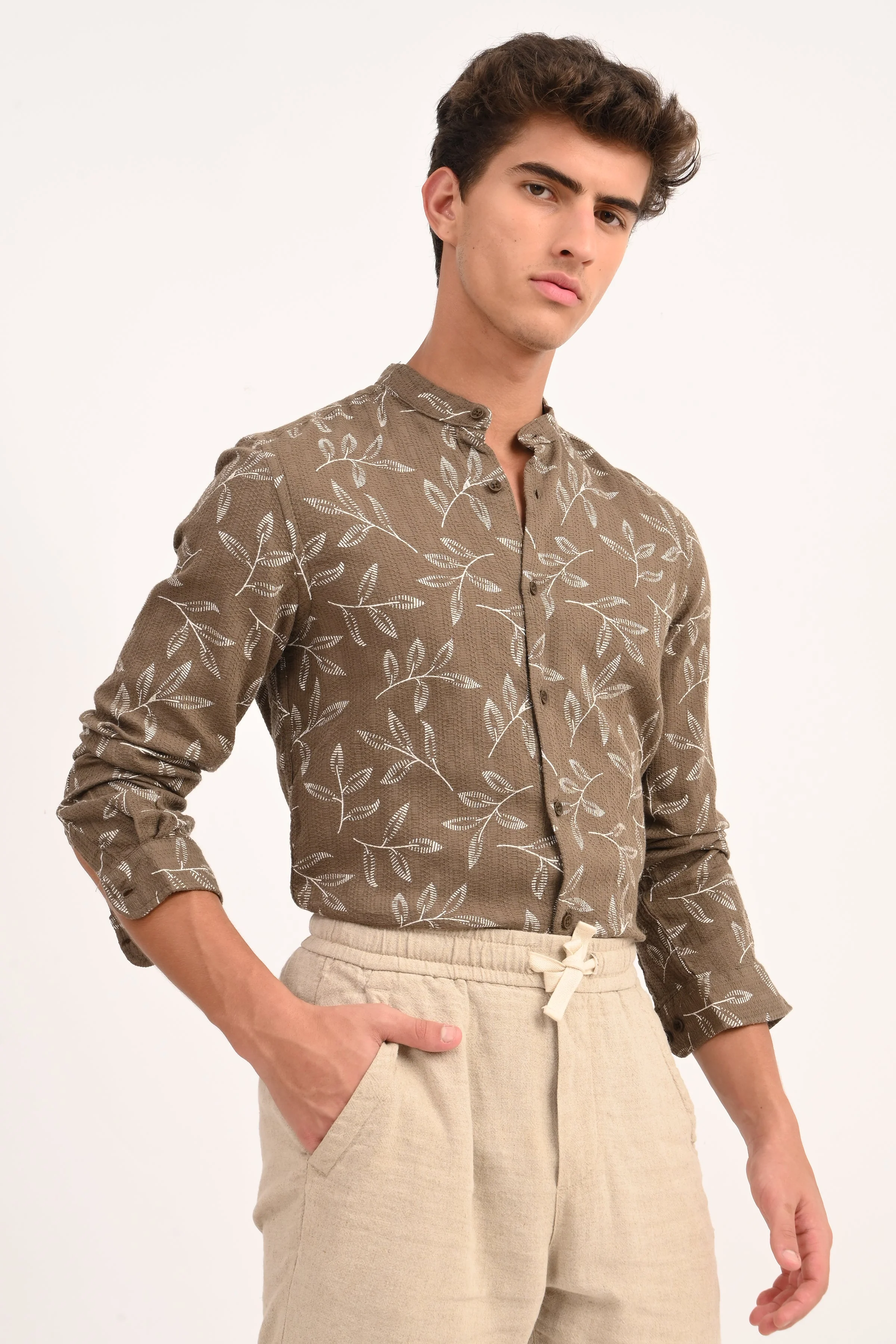 Men Sweden Dobby Printed Shirt - Image 3