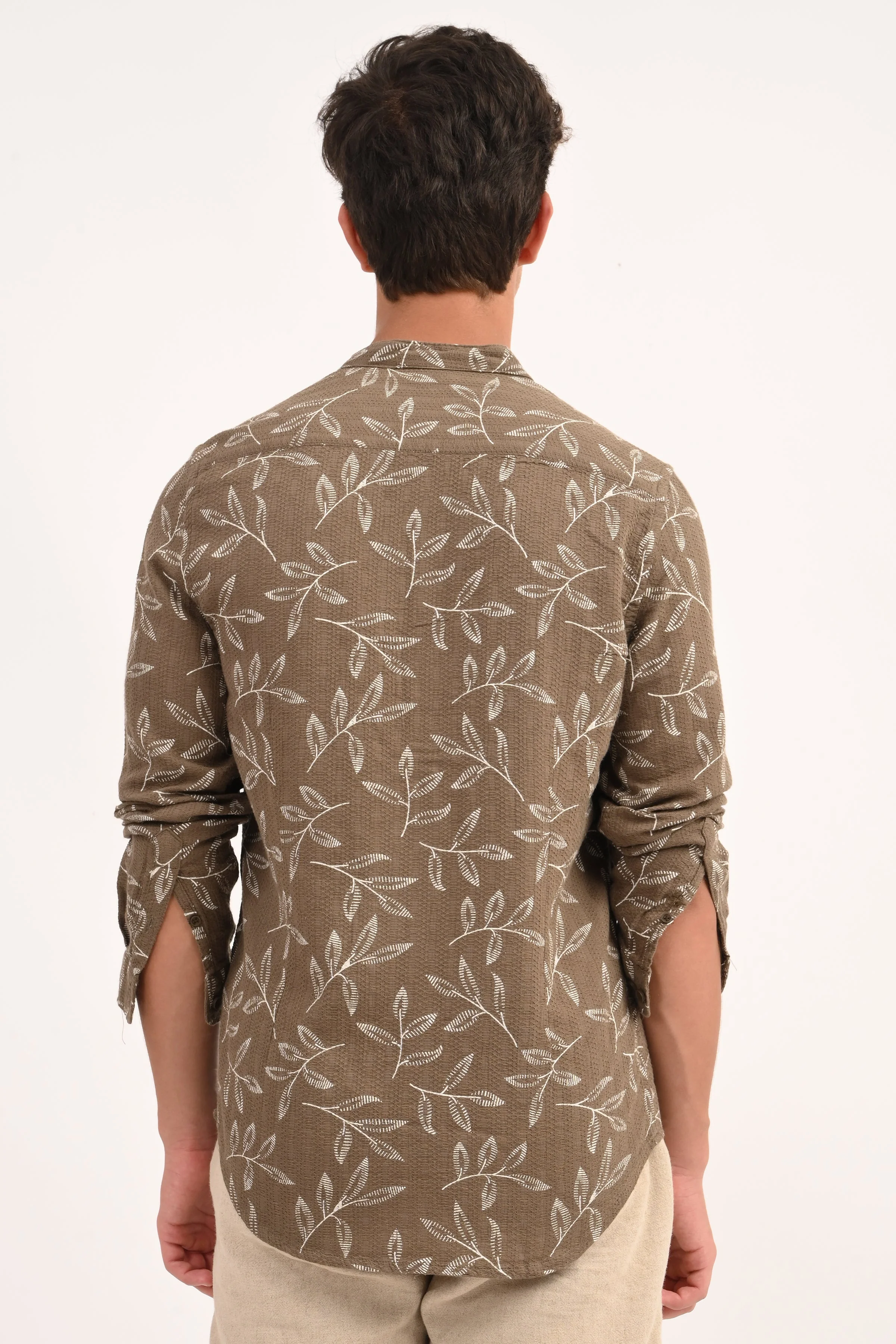 Men Sweden Dobby Printed Shirt - Image 7