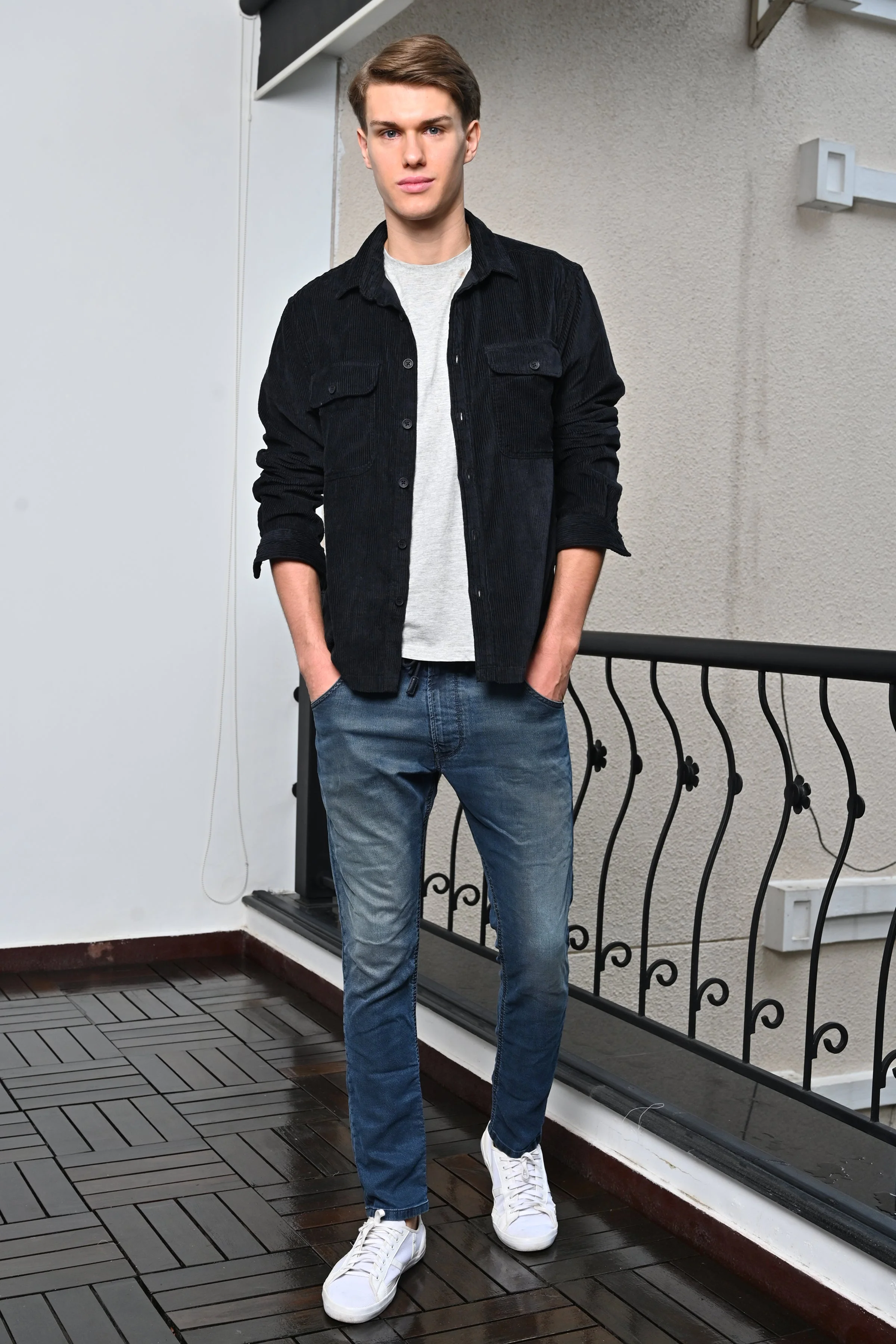 Men Topaz Black Heavy Corduroy Overshirt - Image 4