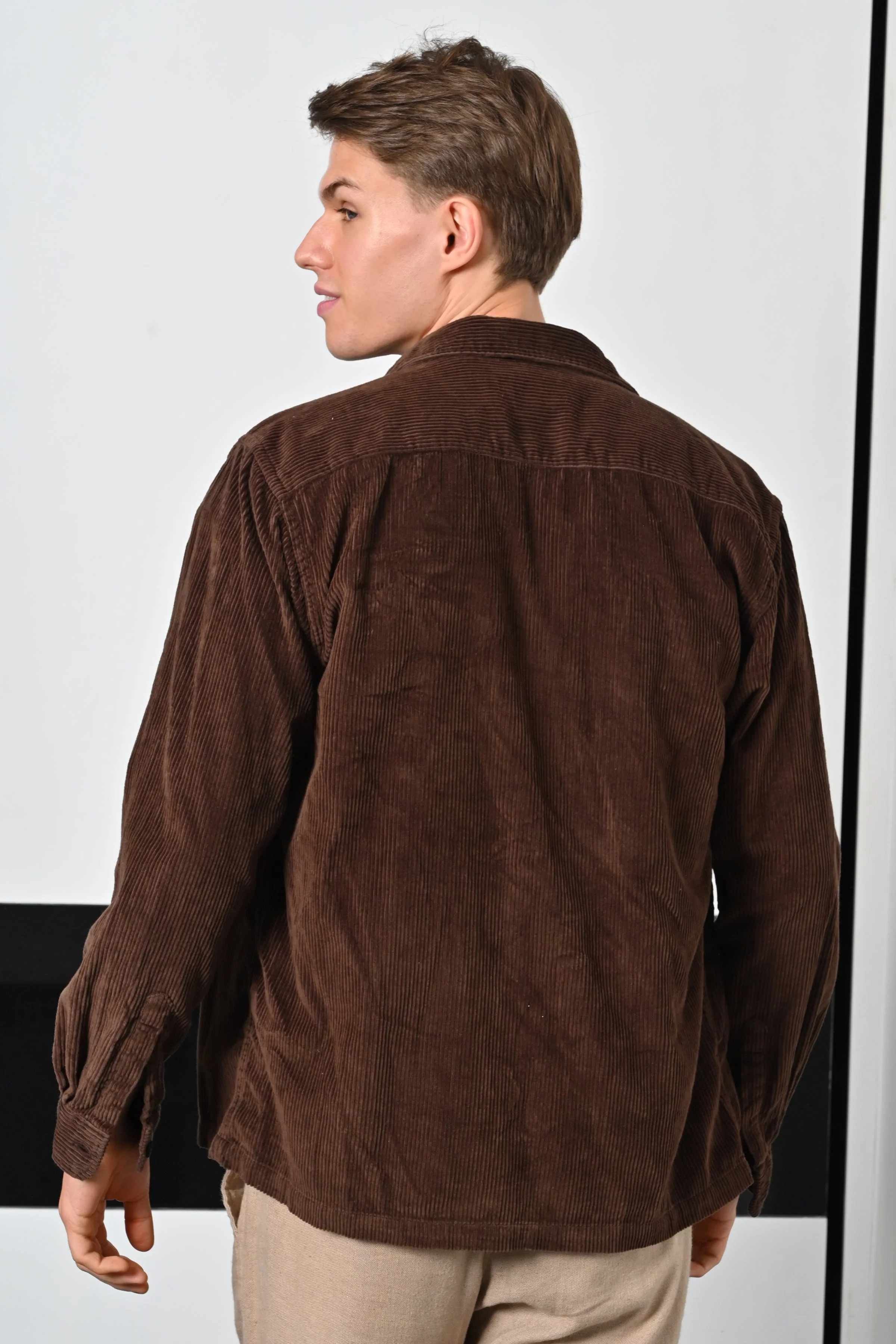 Men Topaz Chocolate Heavy Corduroy Overshirt - Image 2
