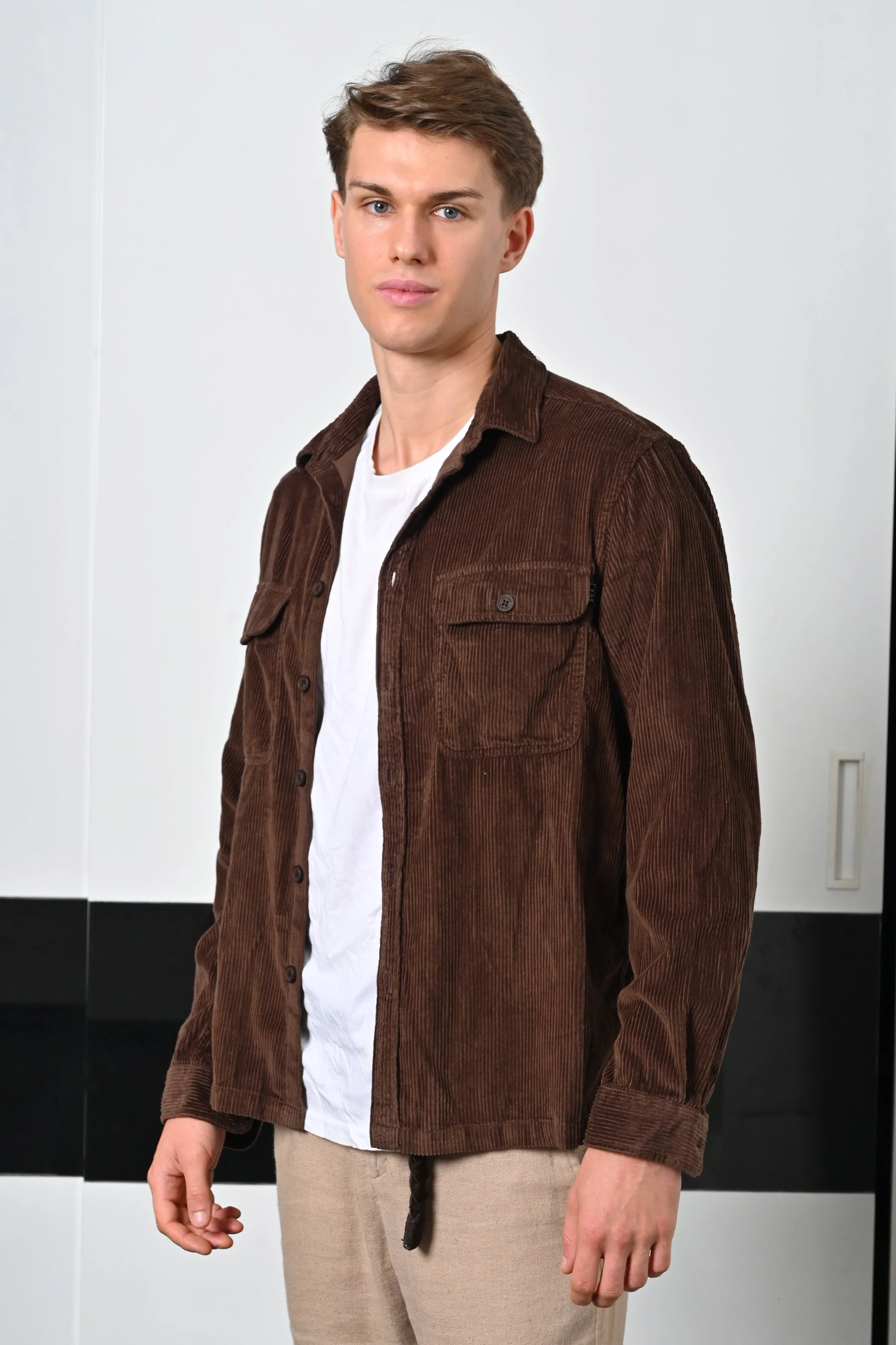 Men Topaz Chocolate Heavy Corduroy Overshirt - Image 4