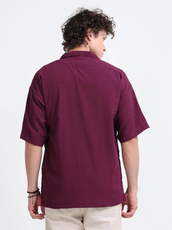 Men Wave Short Sleeve Casual Drop Shoulder Shirt - Image 5