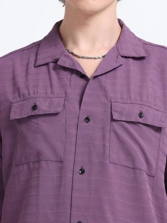 Men Wave Short Sleeve Casual Drop Shoulder Shirt - Image 3