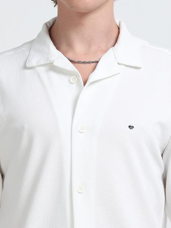 Men Wave Short Sleeve Casual Drop Shoulder Shirt - Image 3