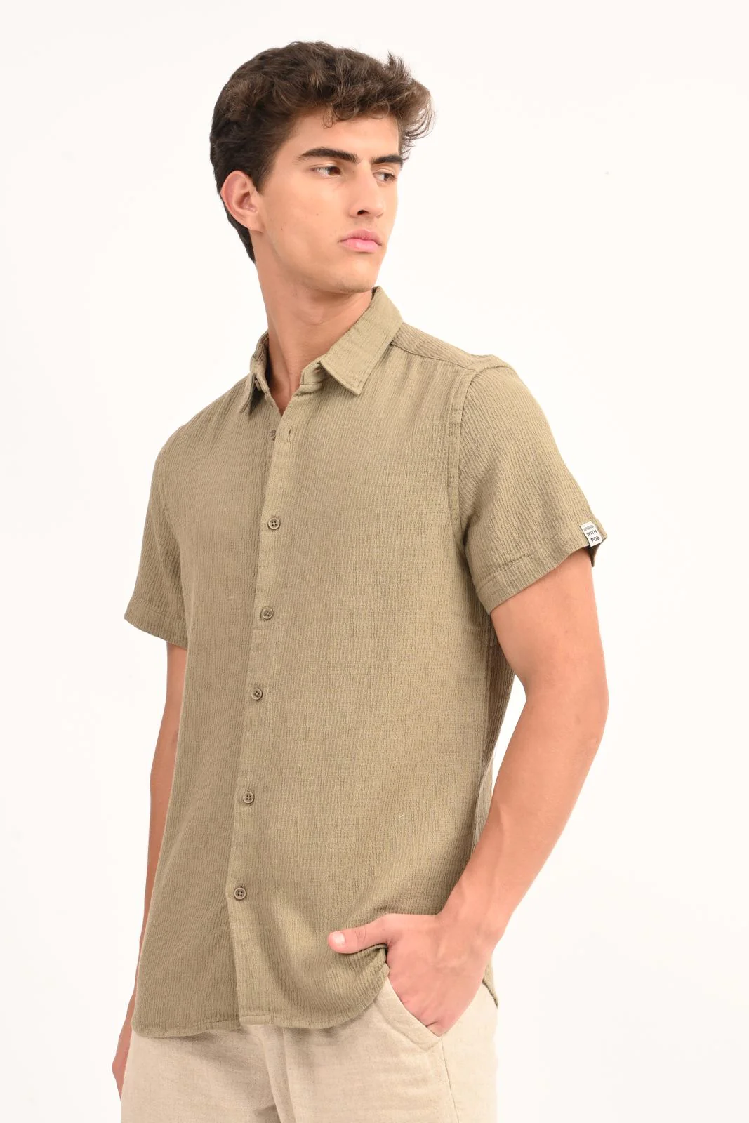 Men Structured Solid Shirt - Image 2