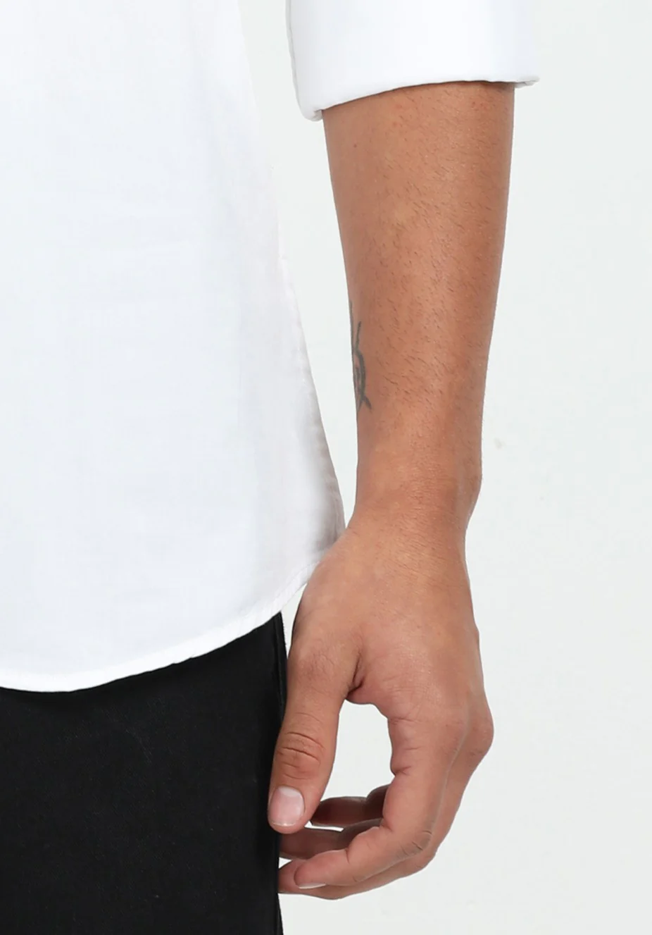 Men White Twill Shirt Slim Fit - Image 7