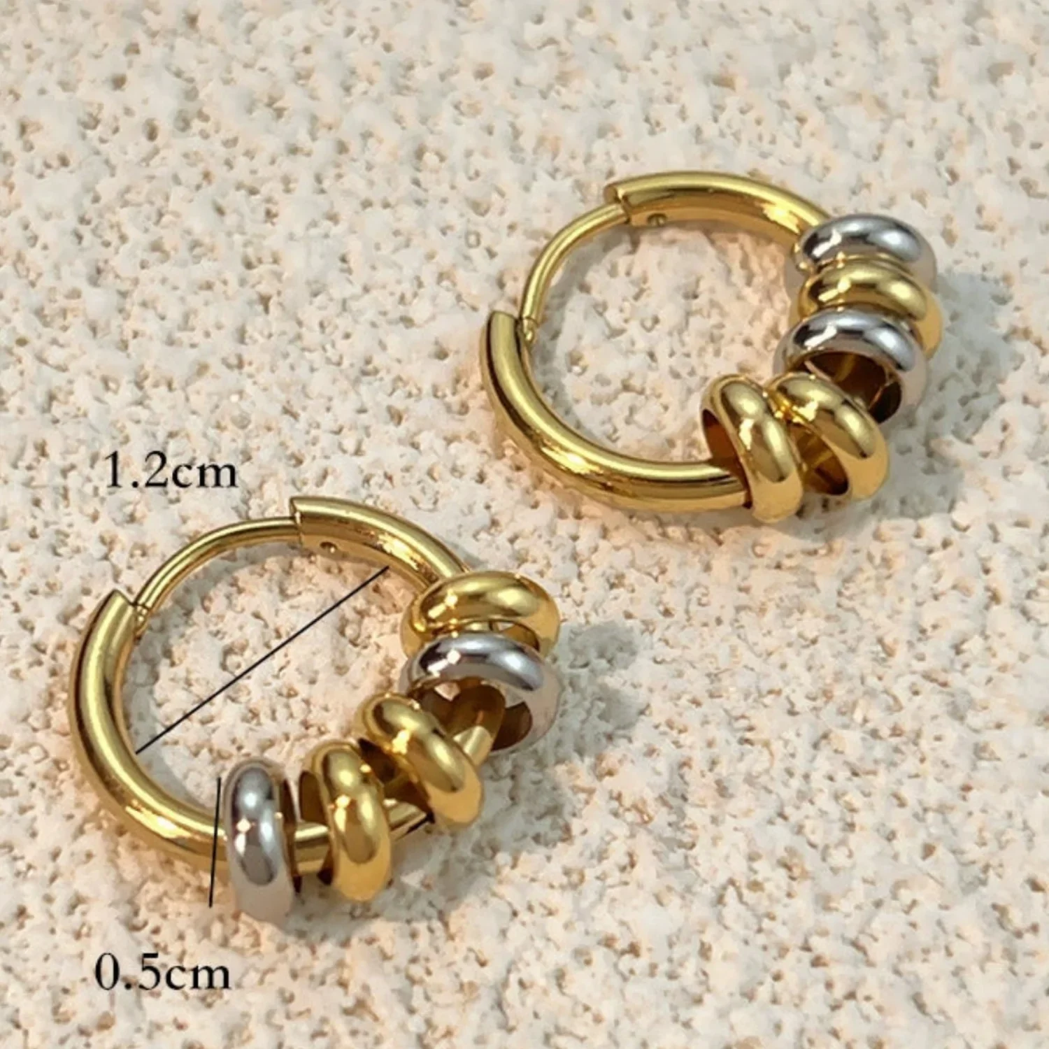 Mini Circle Huggie Hoop Earrings - Image 3