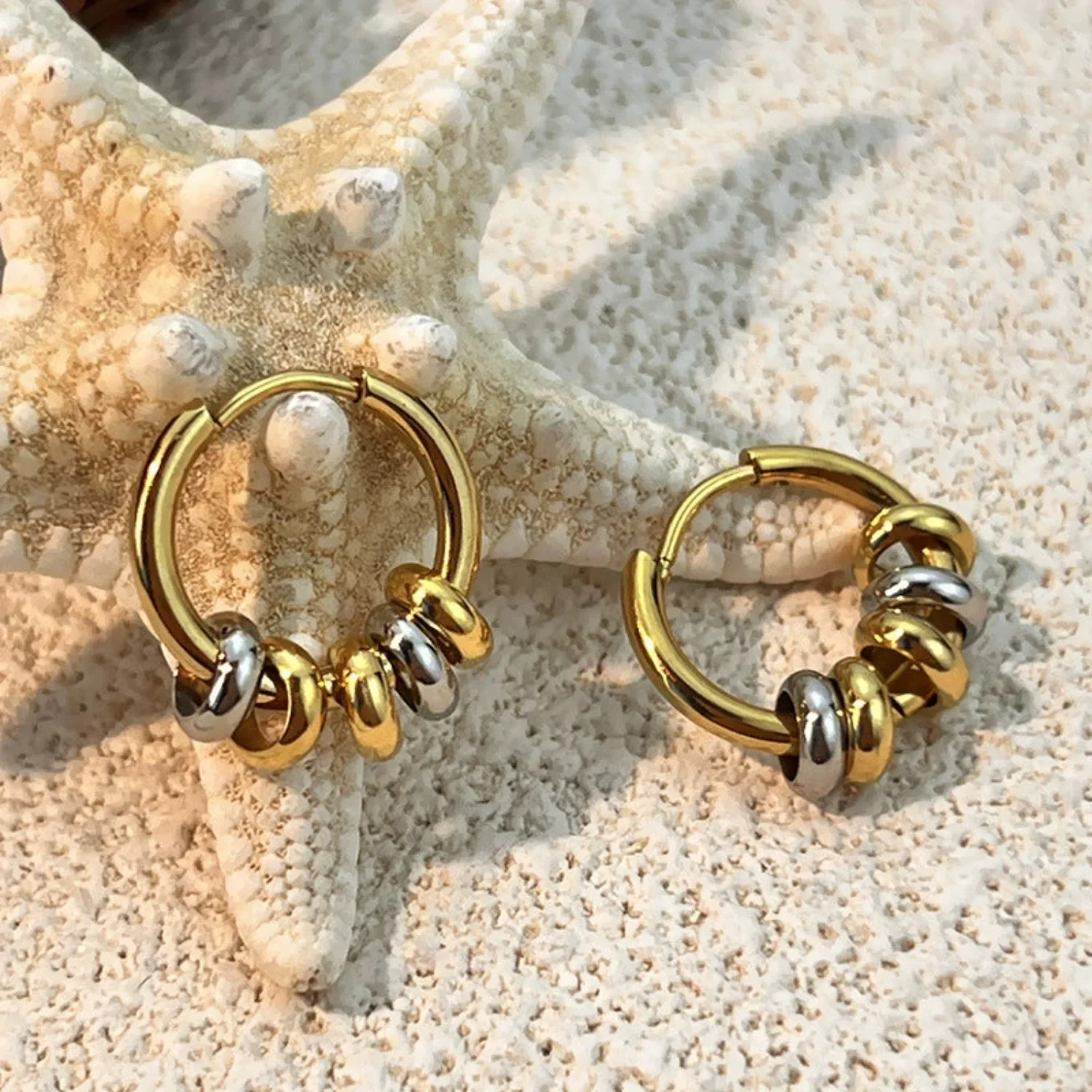 Mini Circle Huggie Hoop Earrings - Image 4