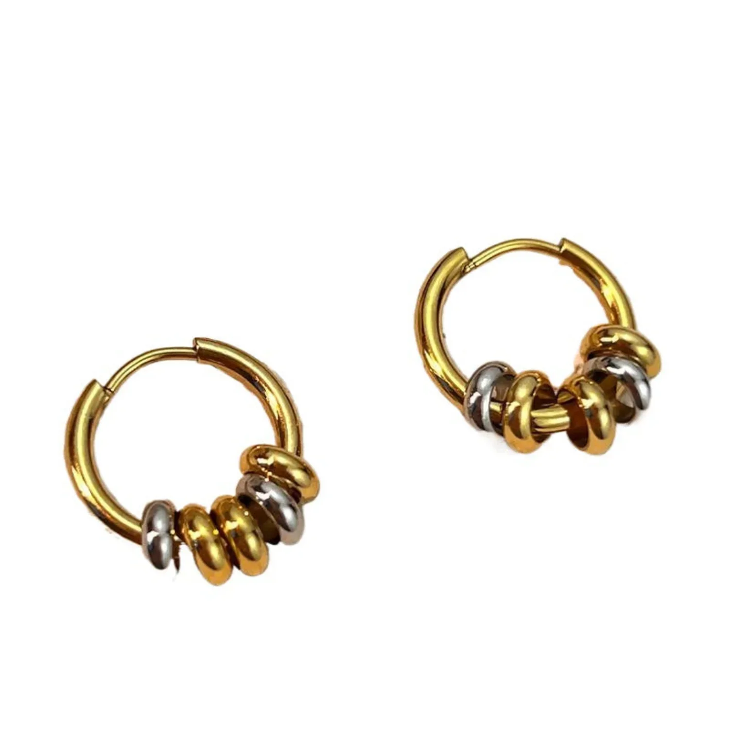 Mini Circle Huggie Hoop Earrings - Image 5