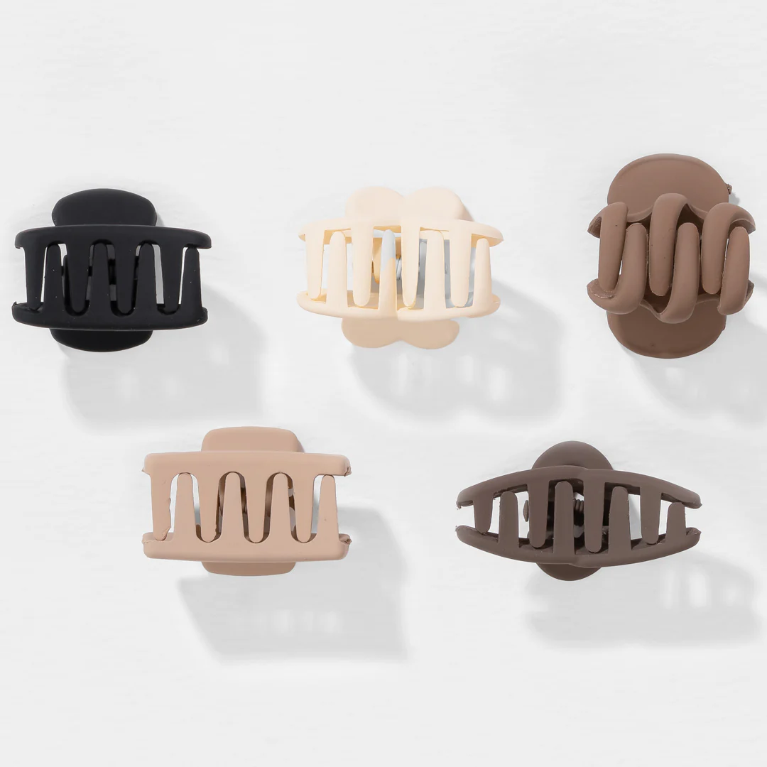 Multi Mini Claw Clip Set of 5 - Image 4