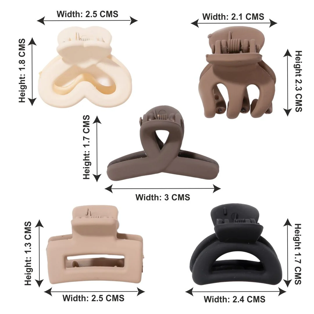 Multi Mini Claw Clip Set of 5 - Image 8
