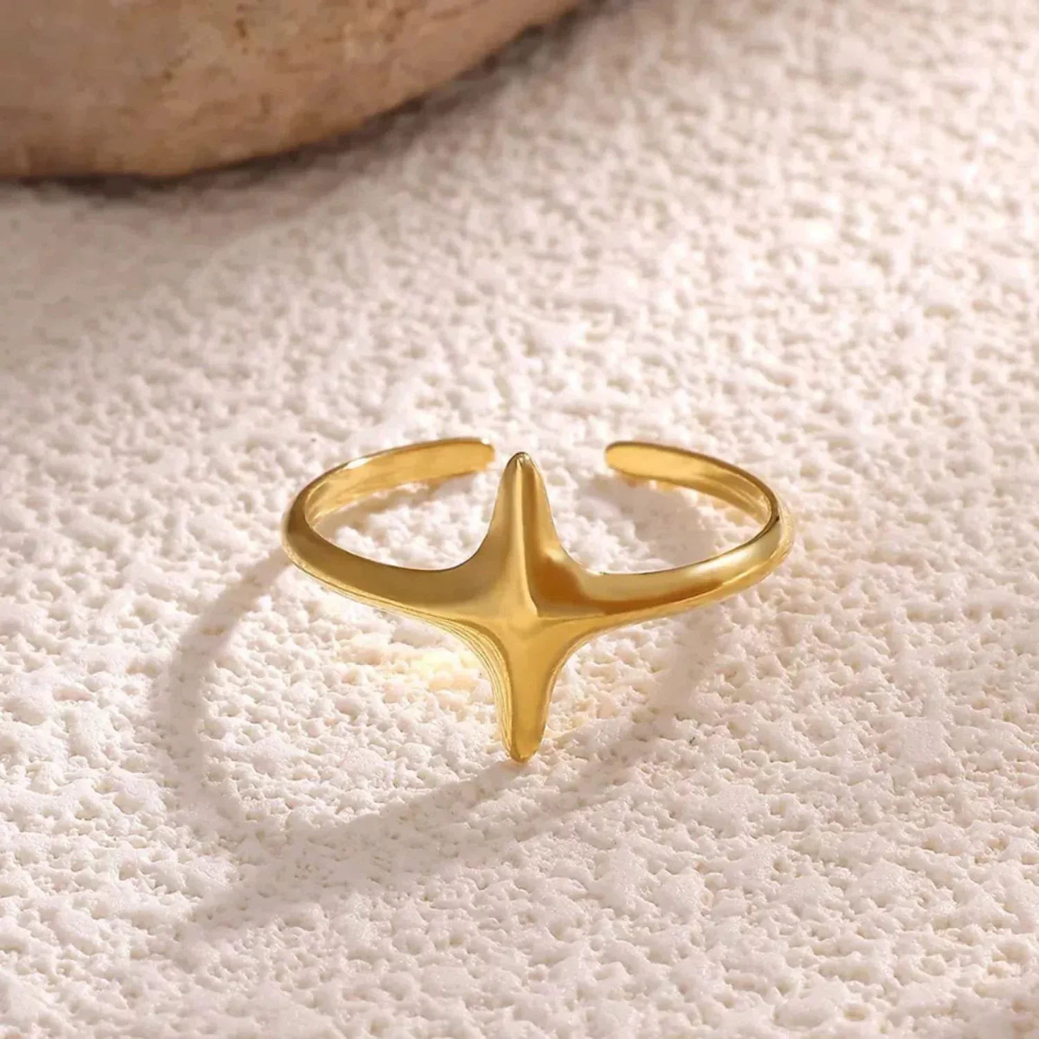 Minimalist Gold Starburst Wrap Ring - Image 2