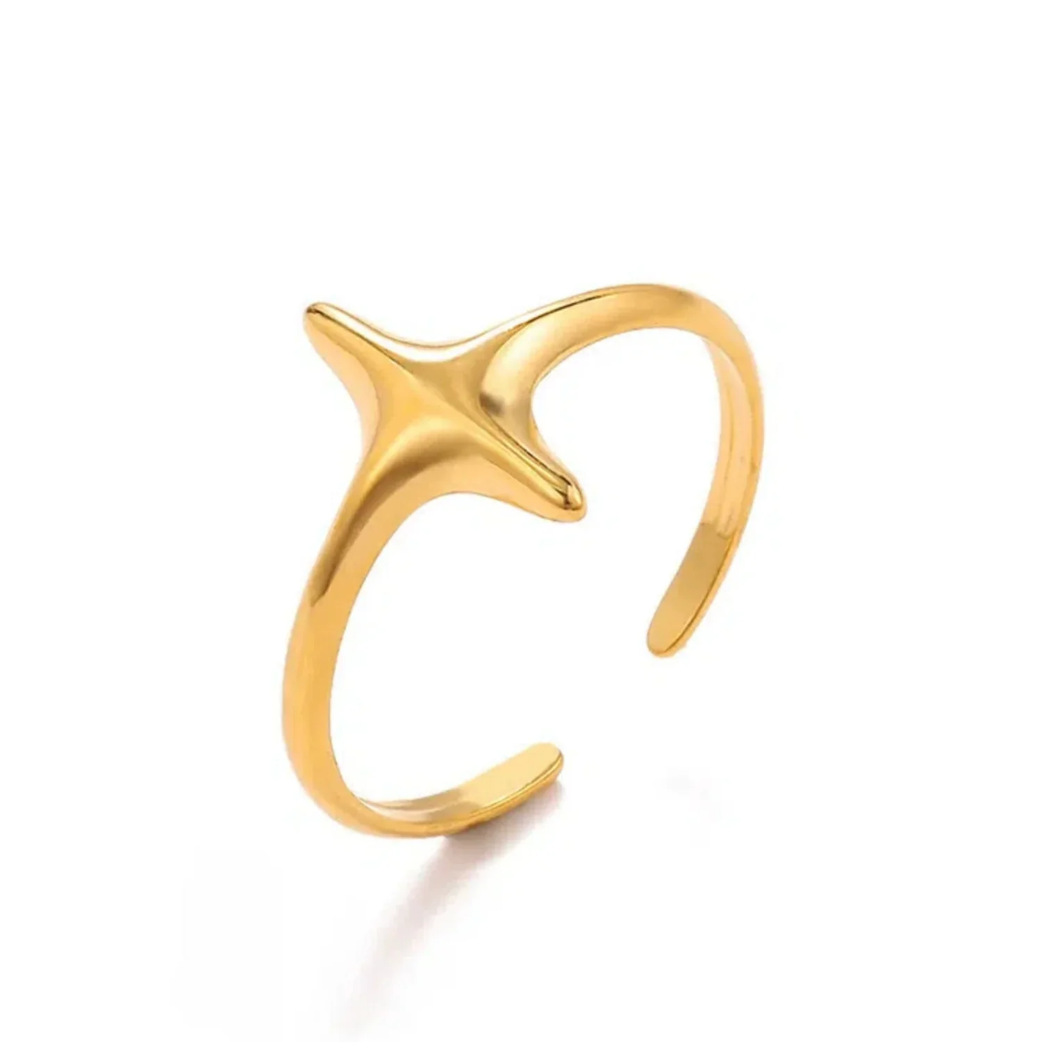 Minimalist Gold Starburst Wrap Ring - Image 3