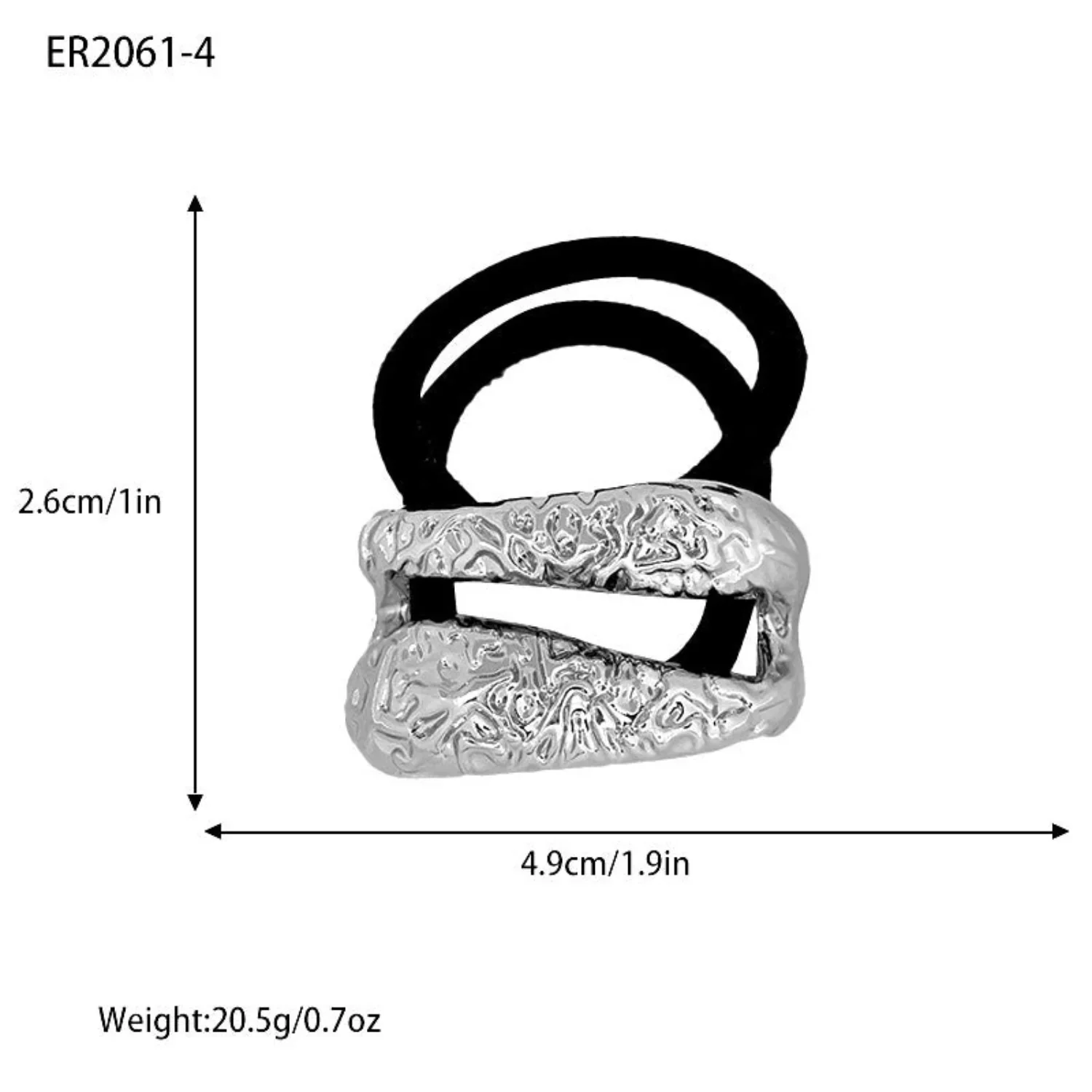 Molten Silver Textured Hair Tie - Image 2