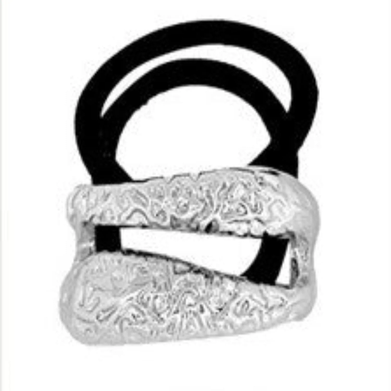 Molten Silver Textured Hair Tie - Image 4