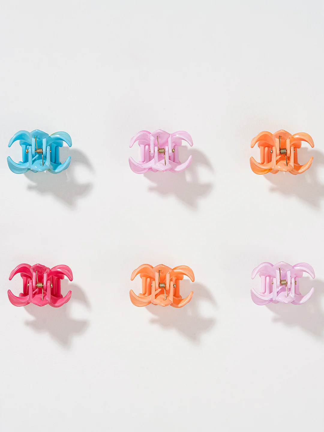 Multi Flower Hair Claw Clips with Free Pouch Set of 6 - Image 6