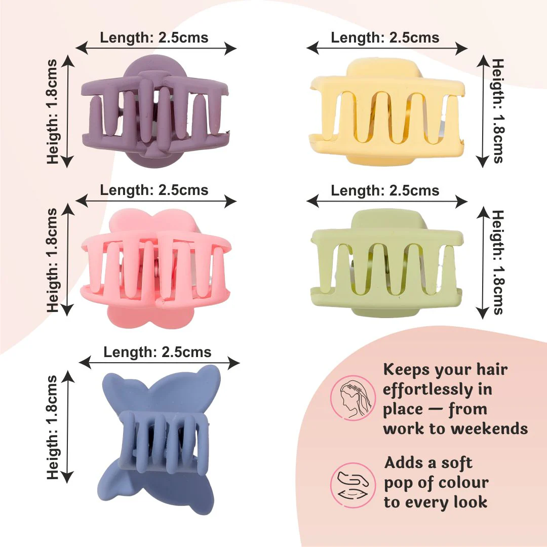 Multi Mini Claw Clip Set of 5 - Image 7