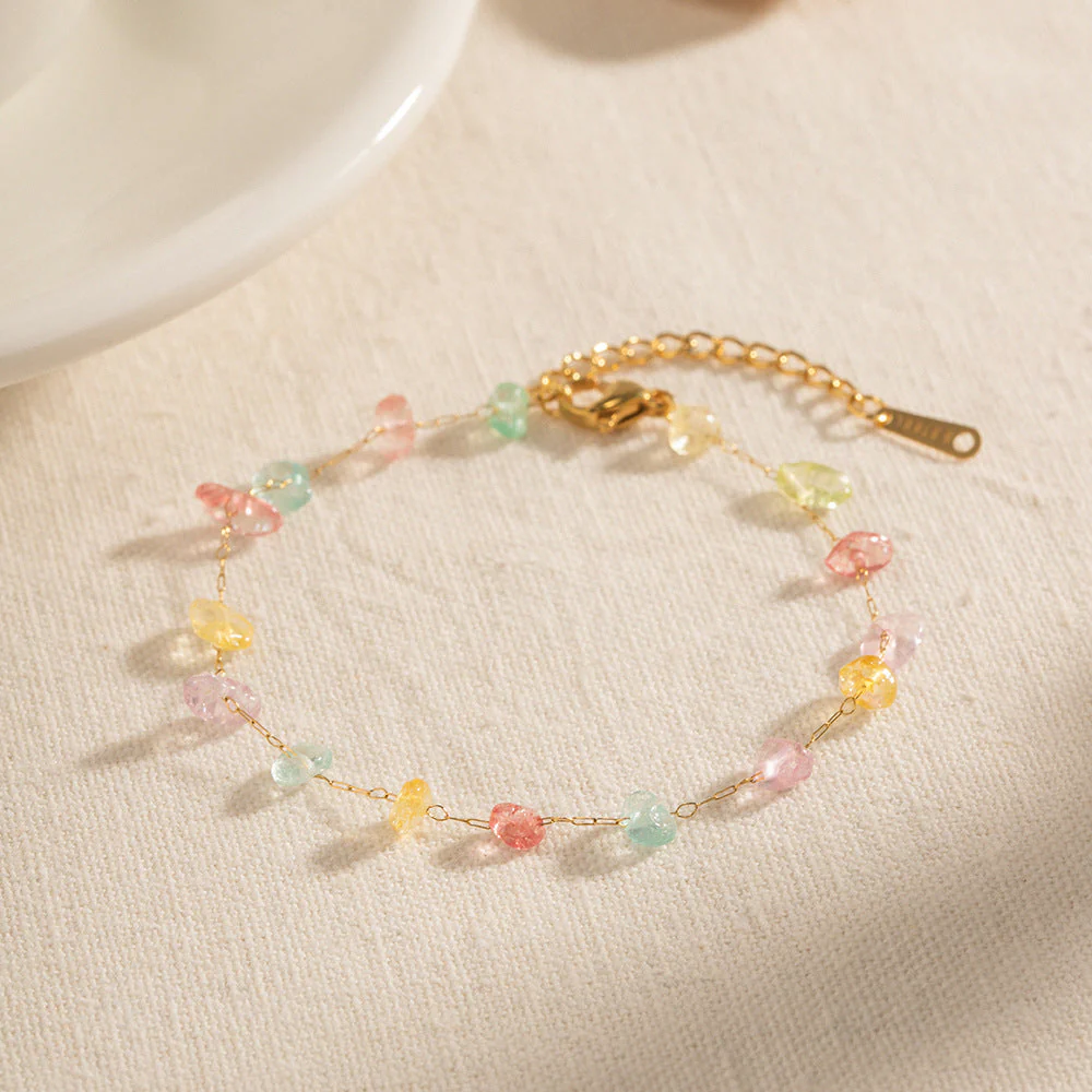 Multicolor Crystal Stone Gold Bracelet