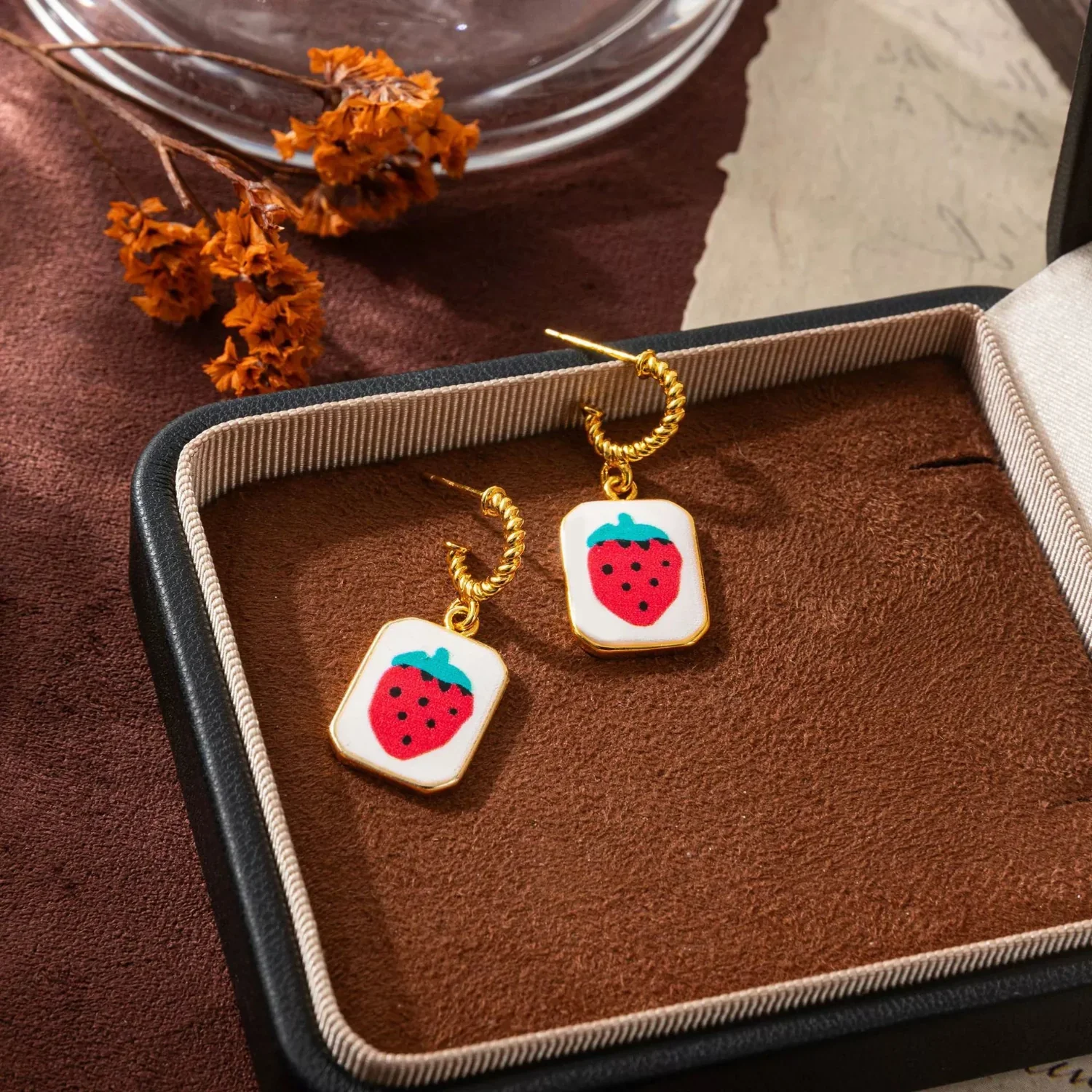 Namel Strawberry Square Dangles - Image 2