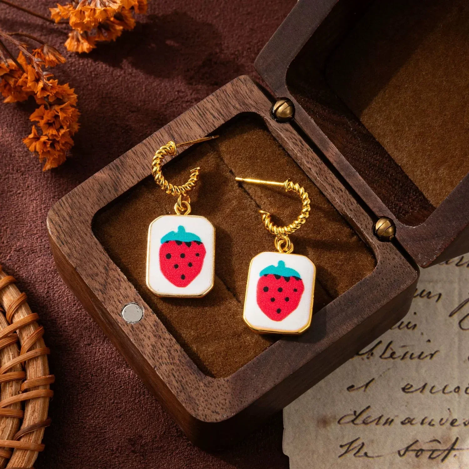 Namel Strawberry Square Dangles - Image 3