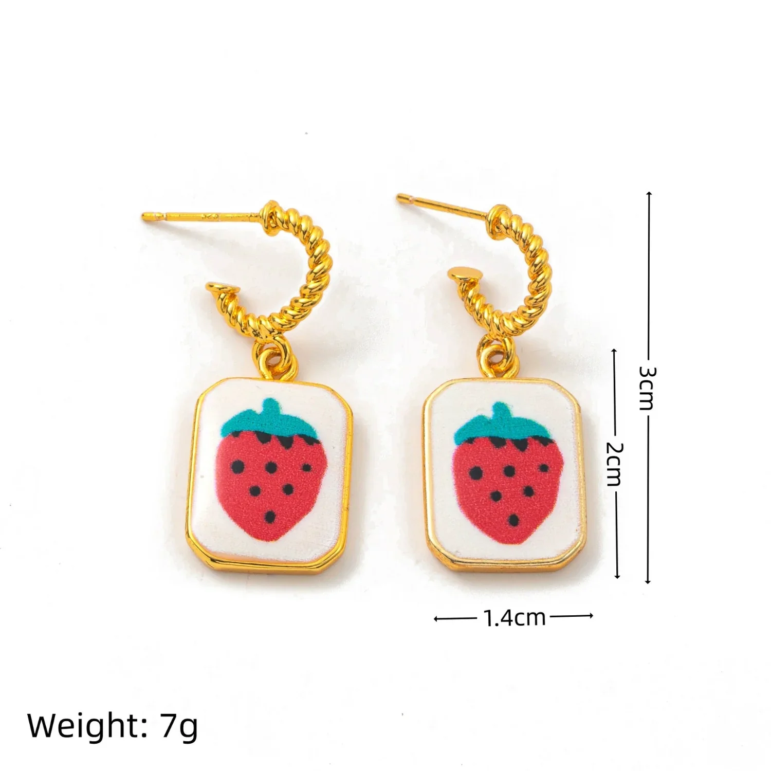 Namel Strawberry Square Dangles - Image 4