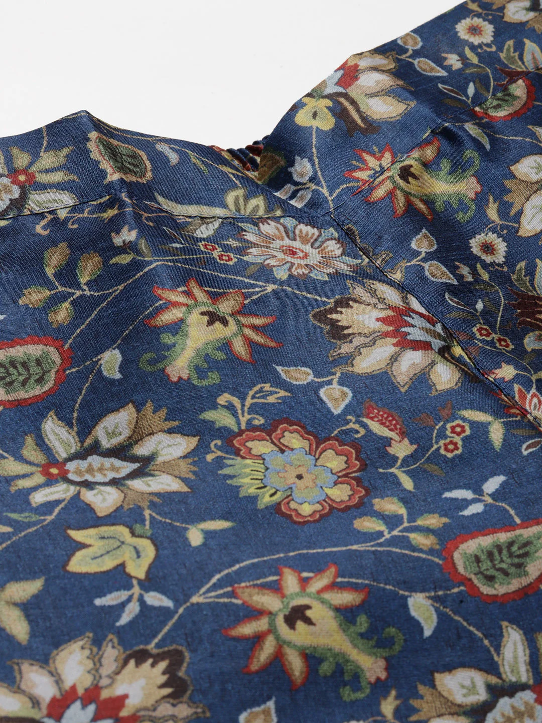 Navy Floral Pencil Pants - Image 5