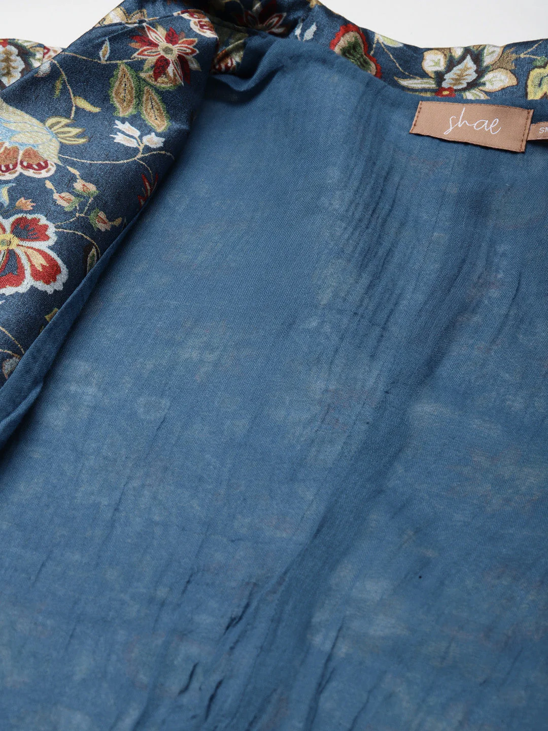 Navy Floral Short Sleeves Blazer - Image 6