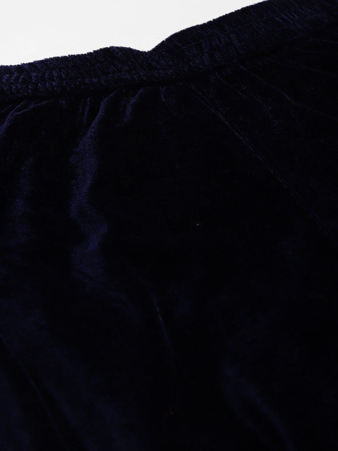 Navy Velvet Embroidered Flared Pants - Image 5
