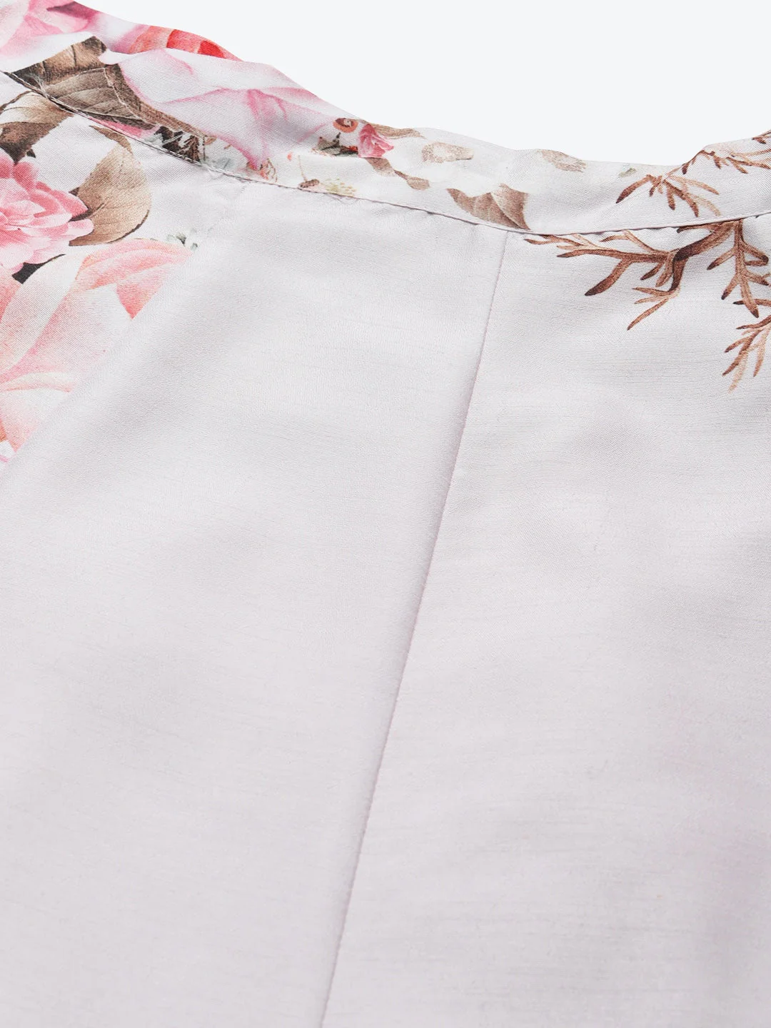 Nude Floral Anarkali Skirt - Image 2