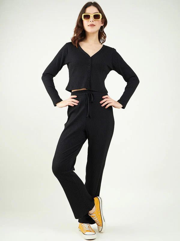 Women V Neck Top with Trouser - Image 2