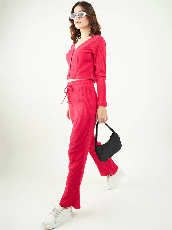 Women V Neck Top with Trouser - Image 2