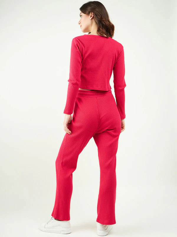 Women V Neck Top with Trouser - Image 3