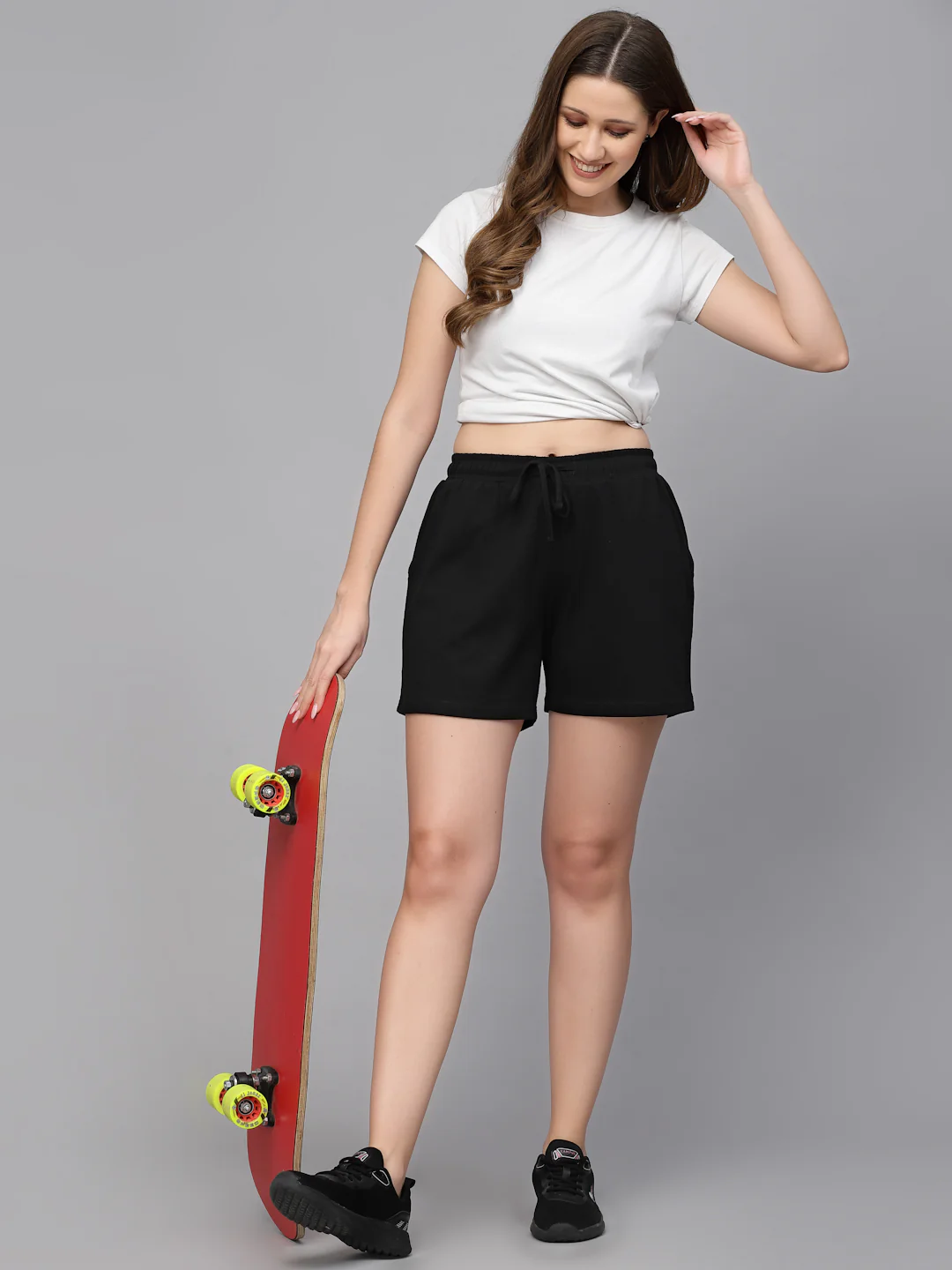 Women Black Odor Free Shorts - Image 2