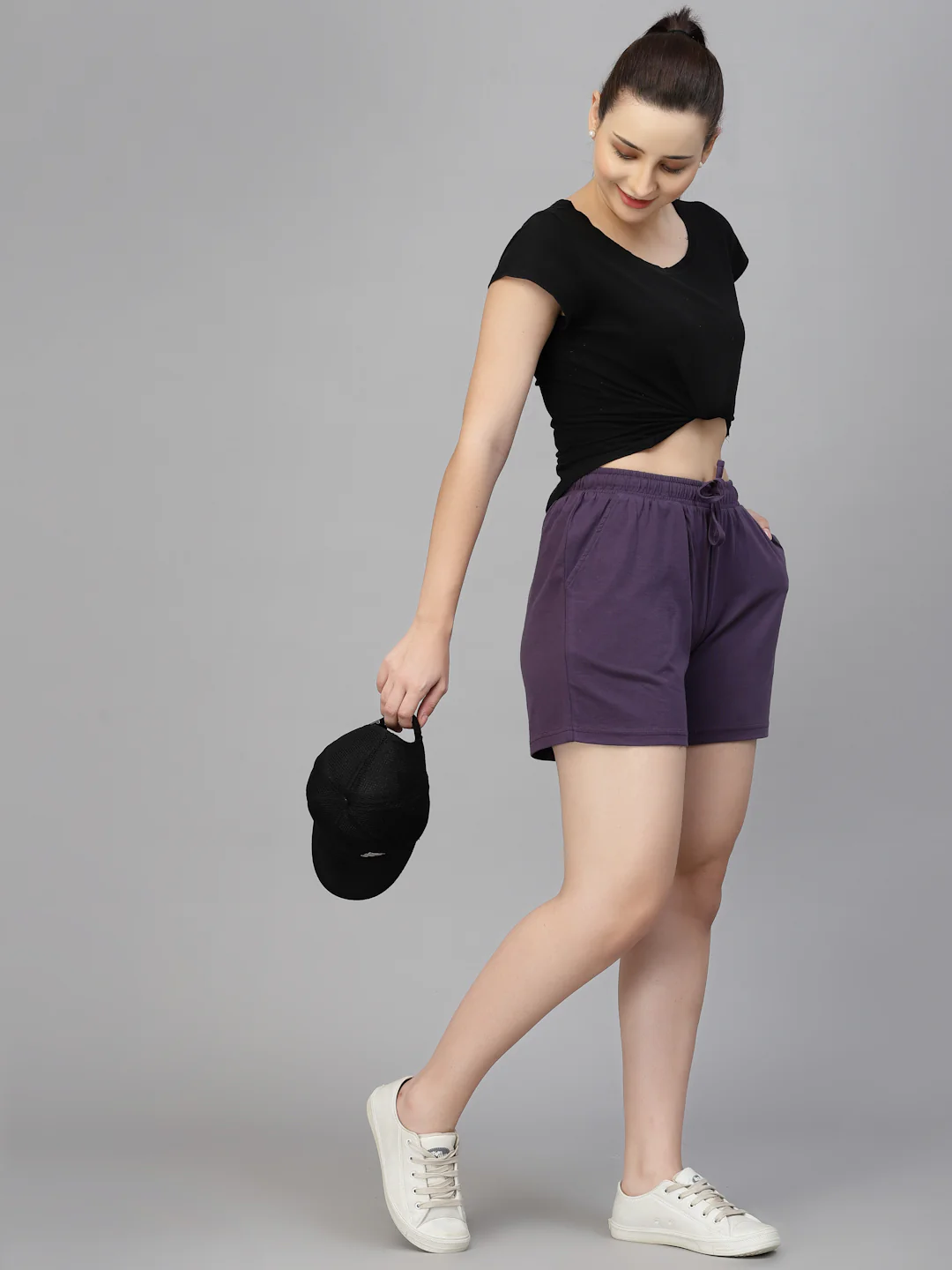 Women Purple Odour Free Shorts - Image 2