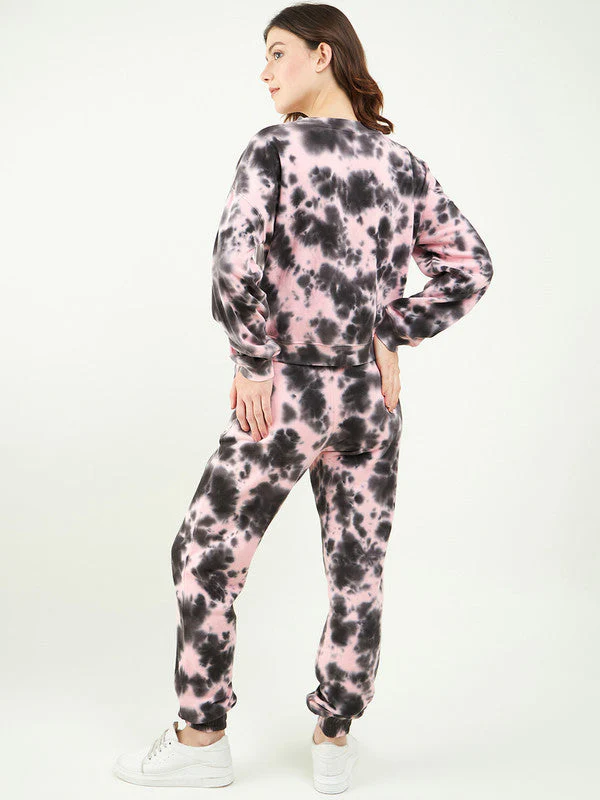 Women Tie & Dye Sweatshirt Co-ord Set - Image 3
